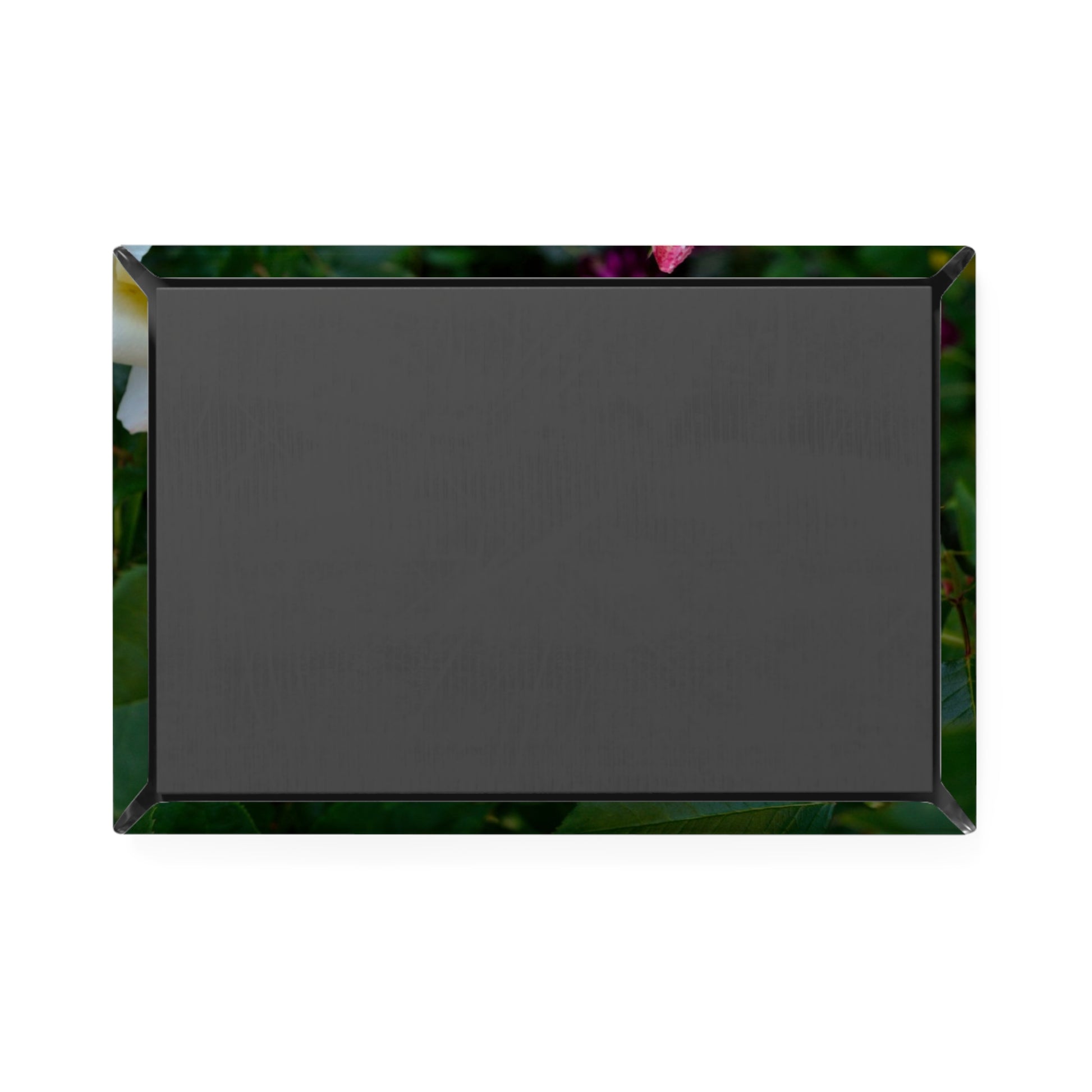 Back view of a rectangular button magnet.
