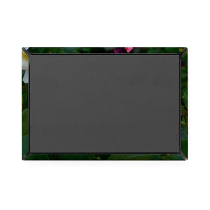 Back view of a rectangular button magnet.