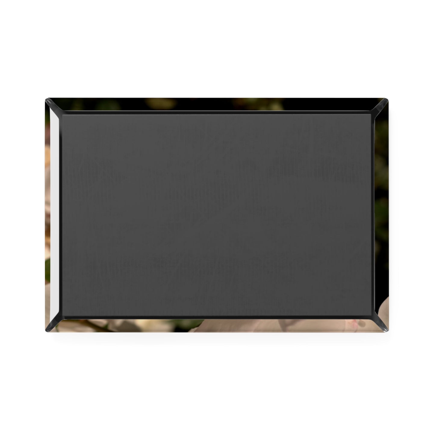 Back view of a rectangular button magnet.