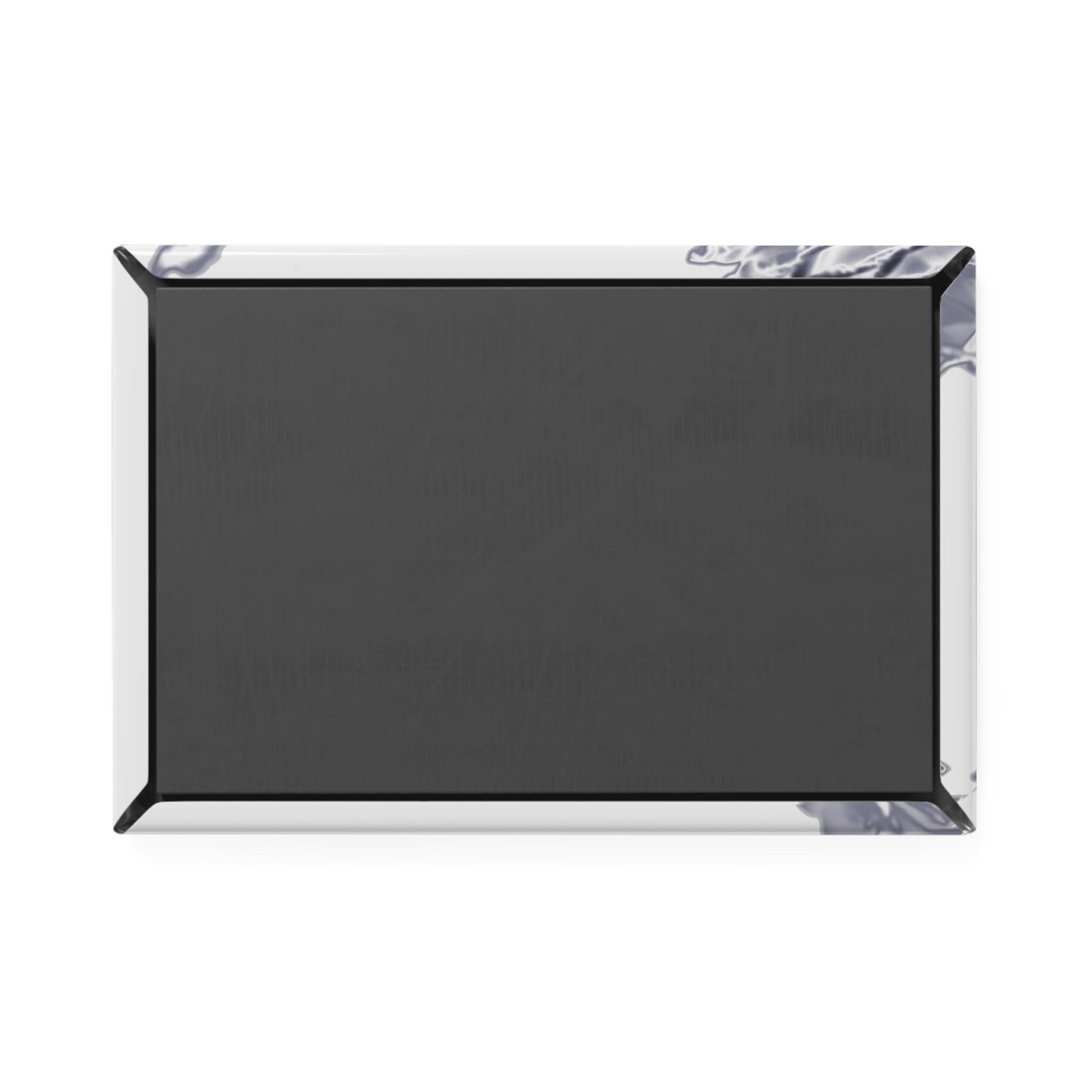 Back view of a rectangular button magnet.