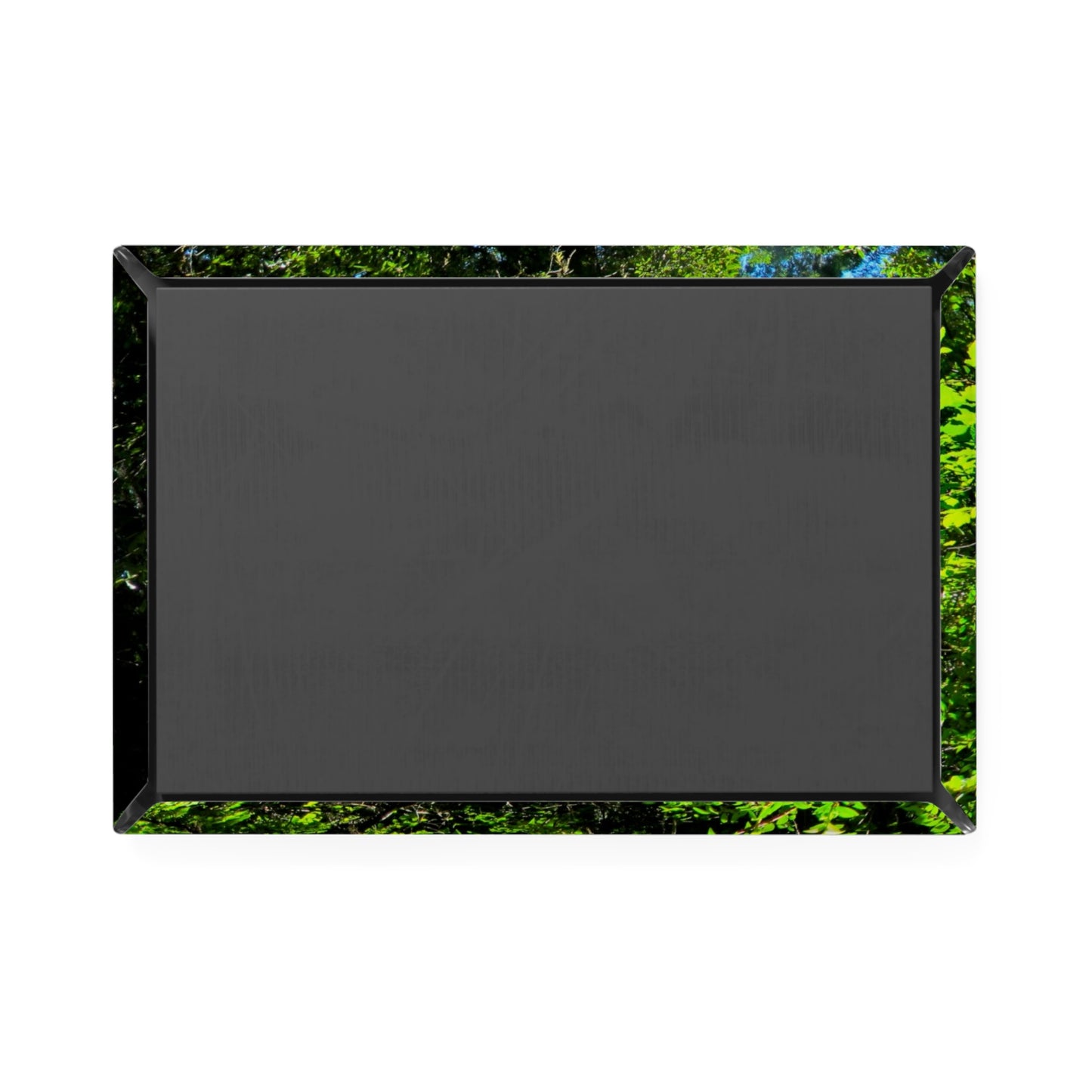Back view of a rectangular button magnet.