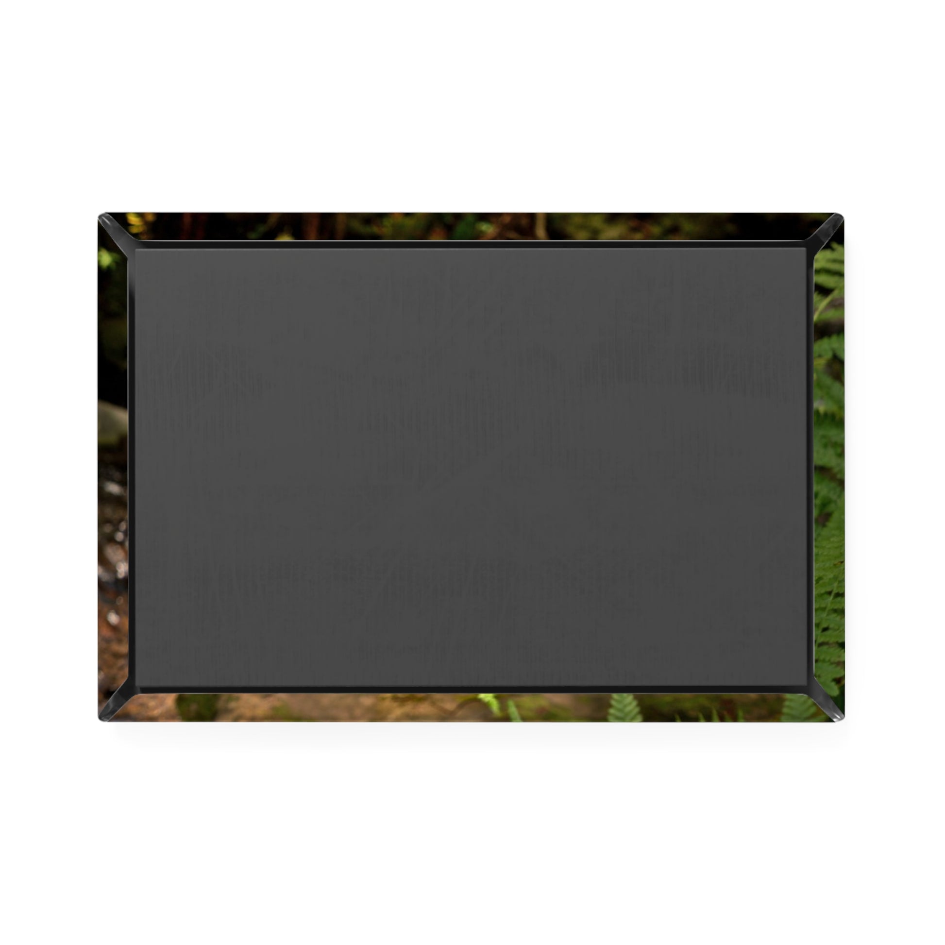 Back view of a rectangular button magnet.