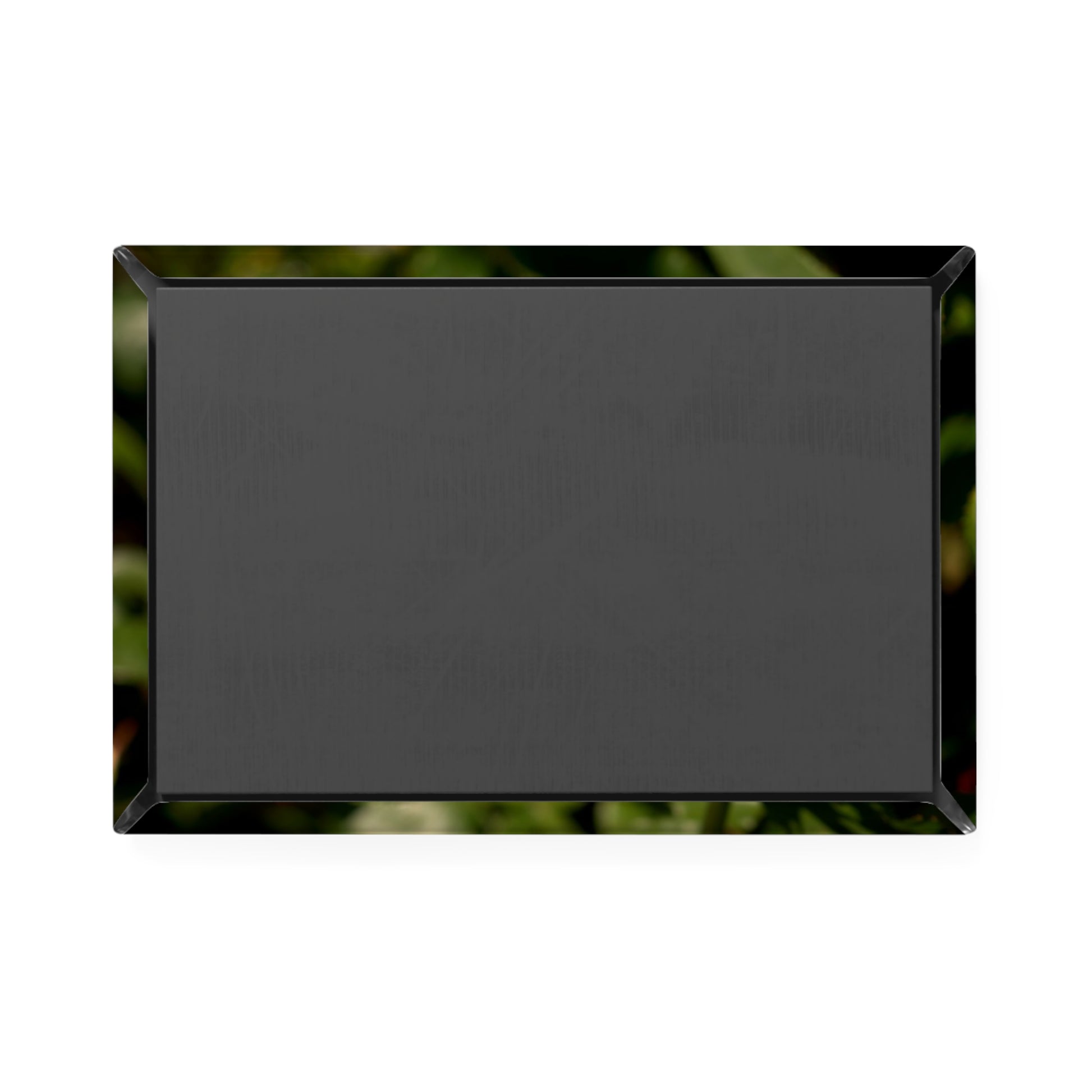 Back view of a rectangular button magnet.