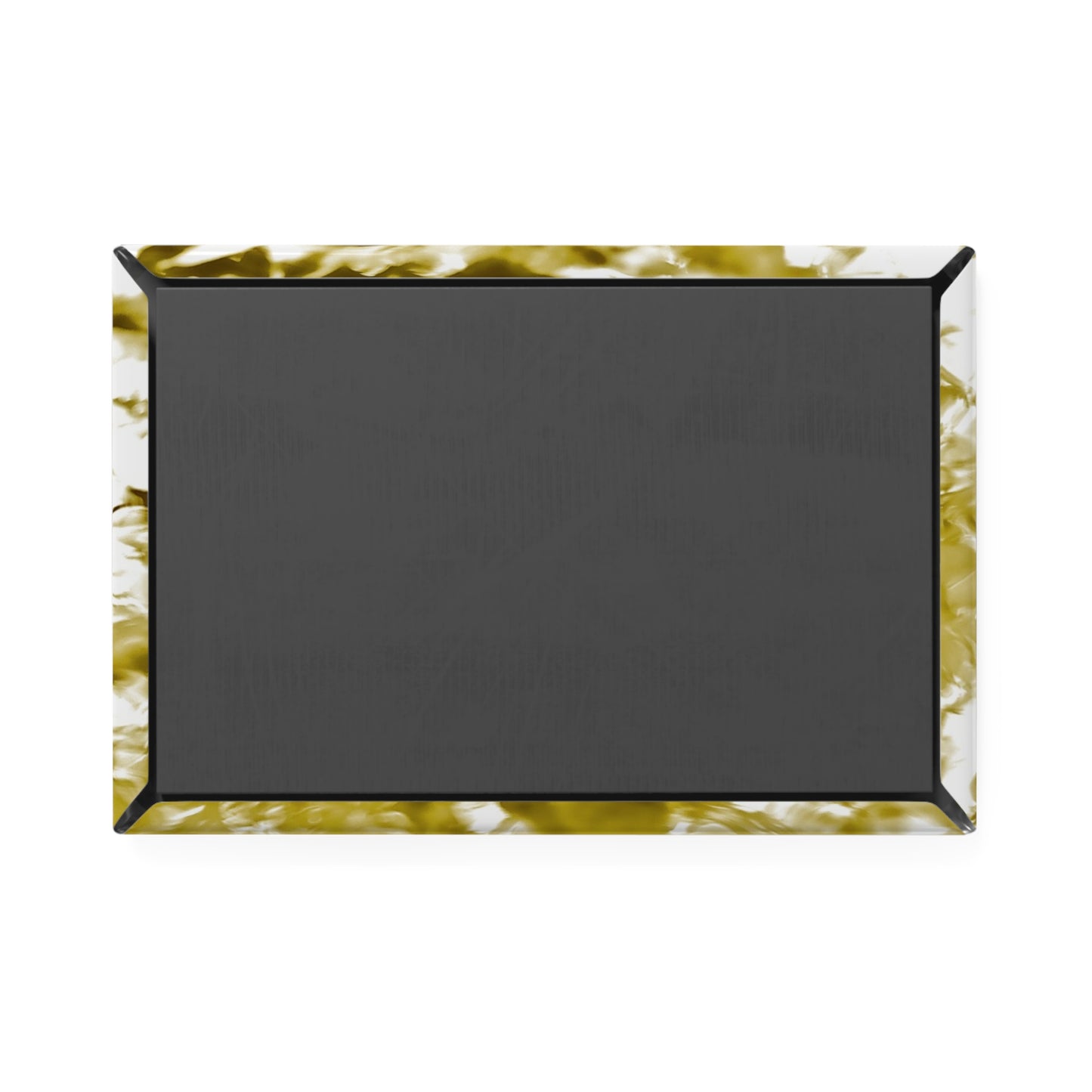 Back view of a rectangular button magnet.
