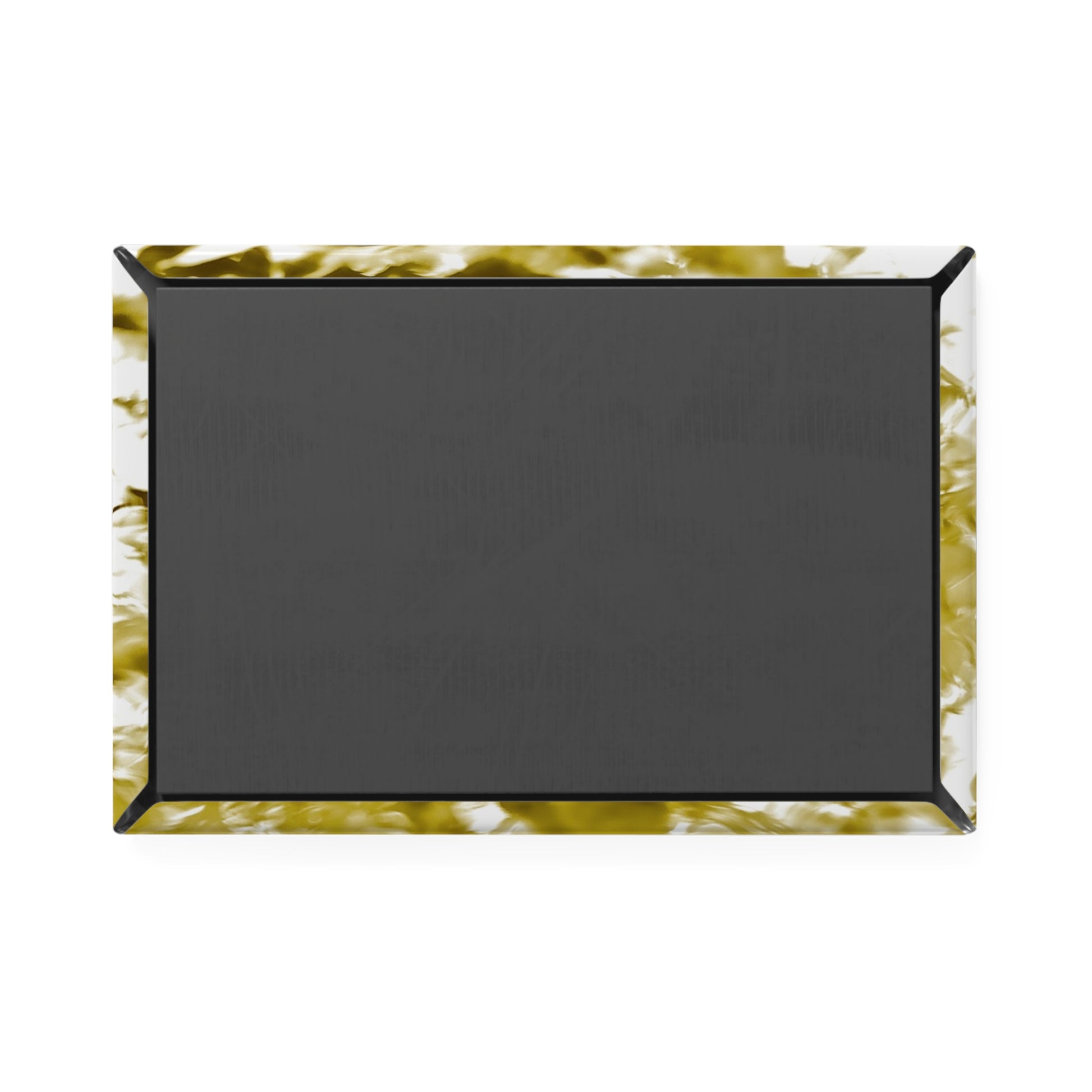 Back view of a rectangular button magnet.